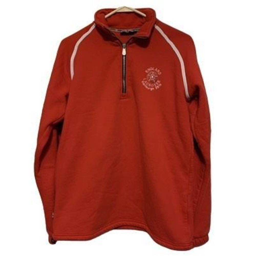 England LaCrosse Edinburgh 2015 Size 40 Red Zipper Pullover Swearshirt